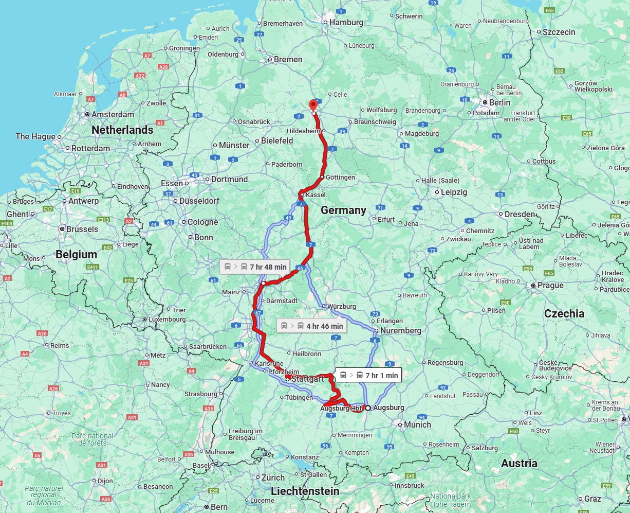 Anreise von Augsburg Zu Hannover Über 