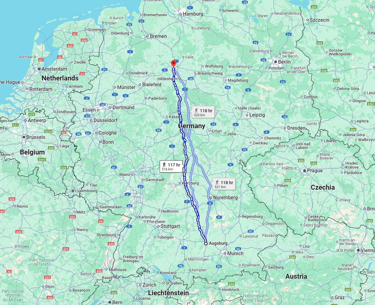 Anreise von Augsburg Zu Hannover Über 