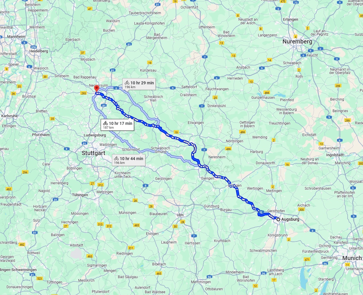 Anreise von Augsburg Zu Heilbronn Über 