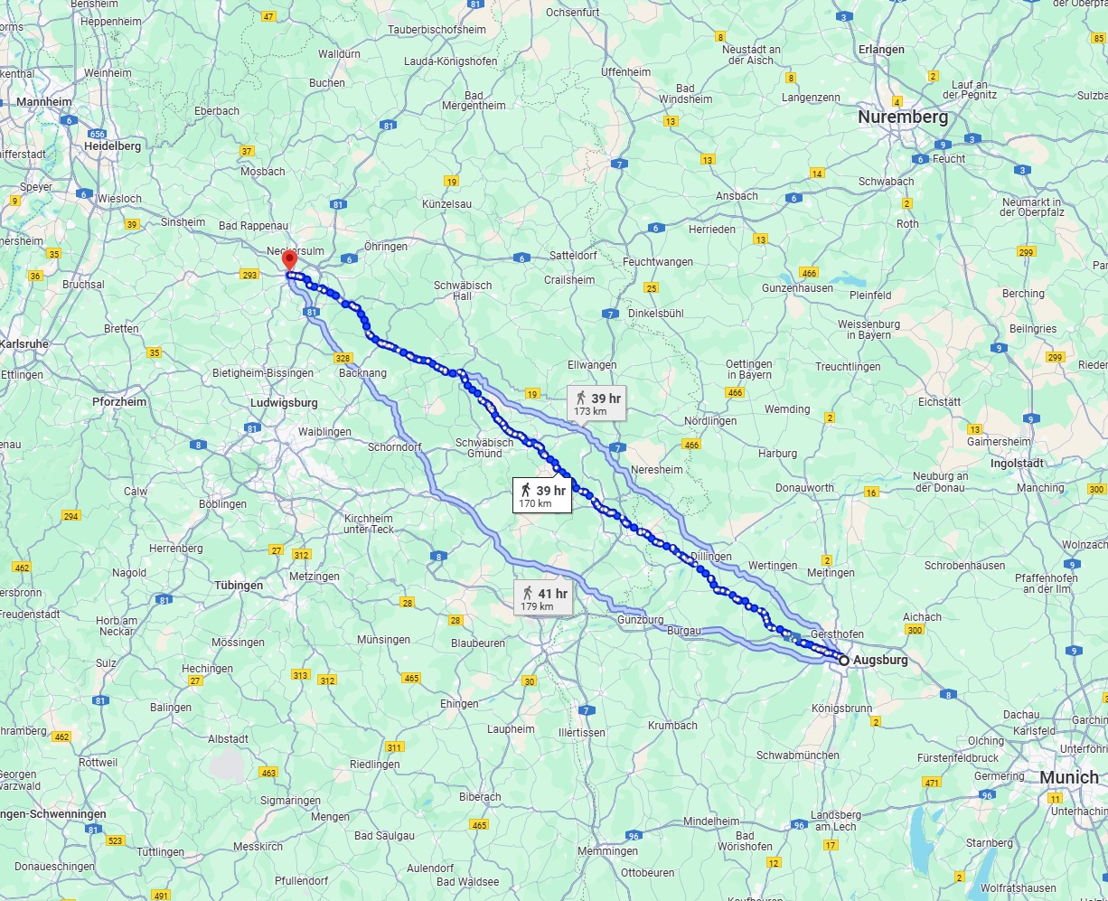 Anreise von Augsburg Zu Heilbronn Über 
