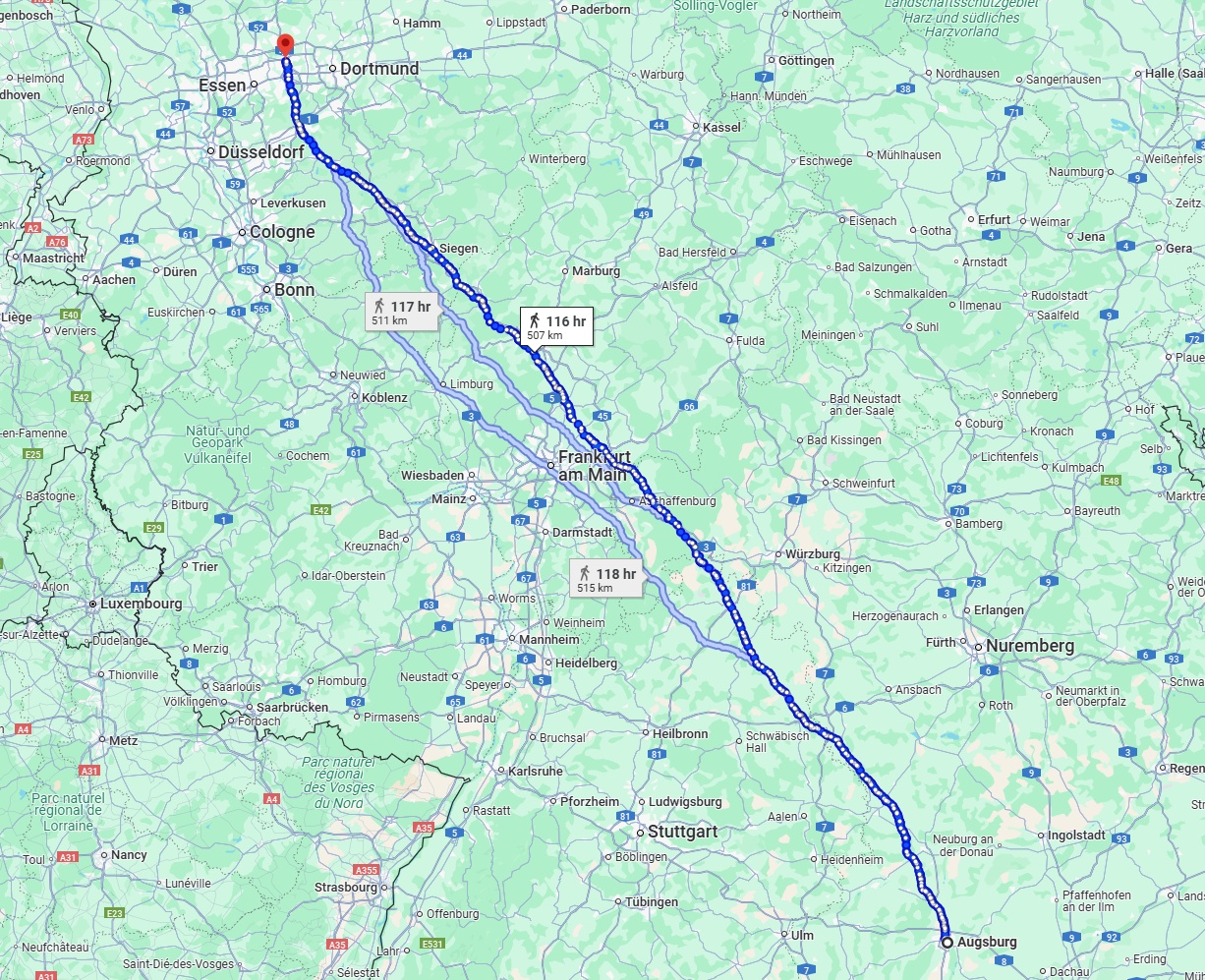 Anreise von Augsburg Zu Herne Über 
