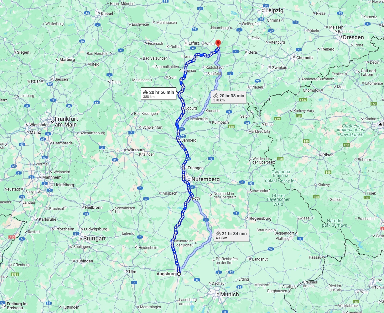 Anreise von Augsburg Zu Jena Über 
