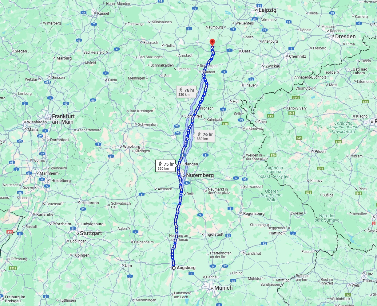 Anreise von Augsburg Zu Jena Über 