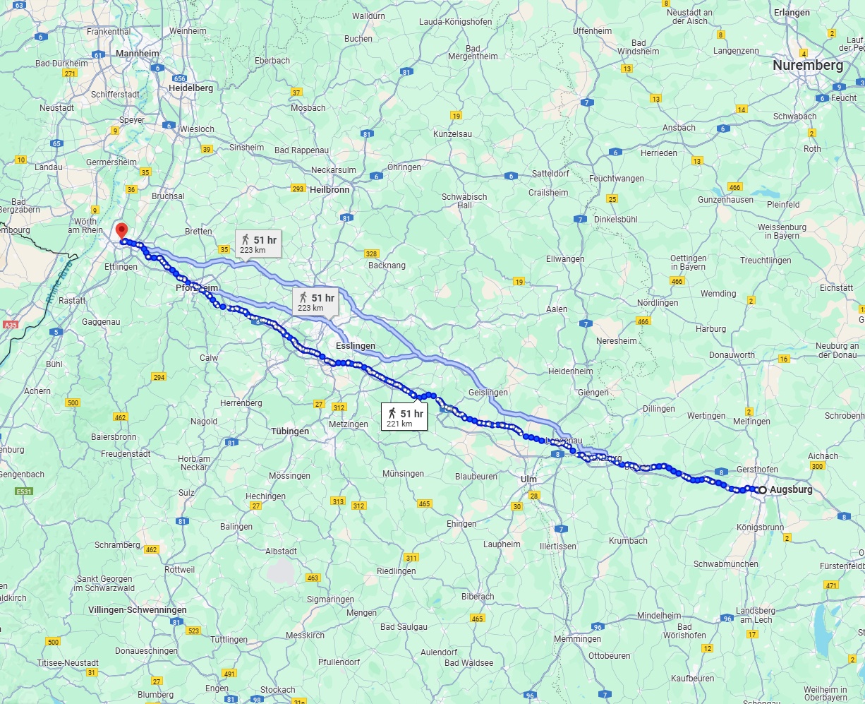 Anreise von Augsburg Zu Karlsruhe Über 