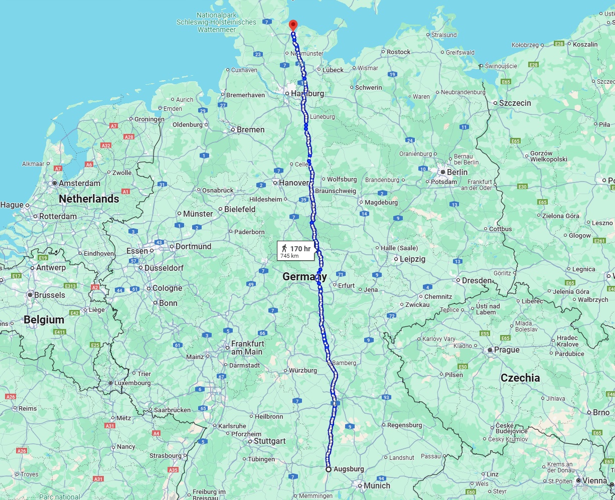 Anreise von Augsburg Zu Kiel Über 
