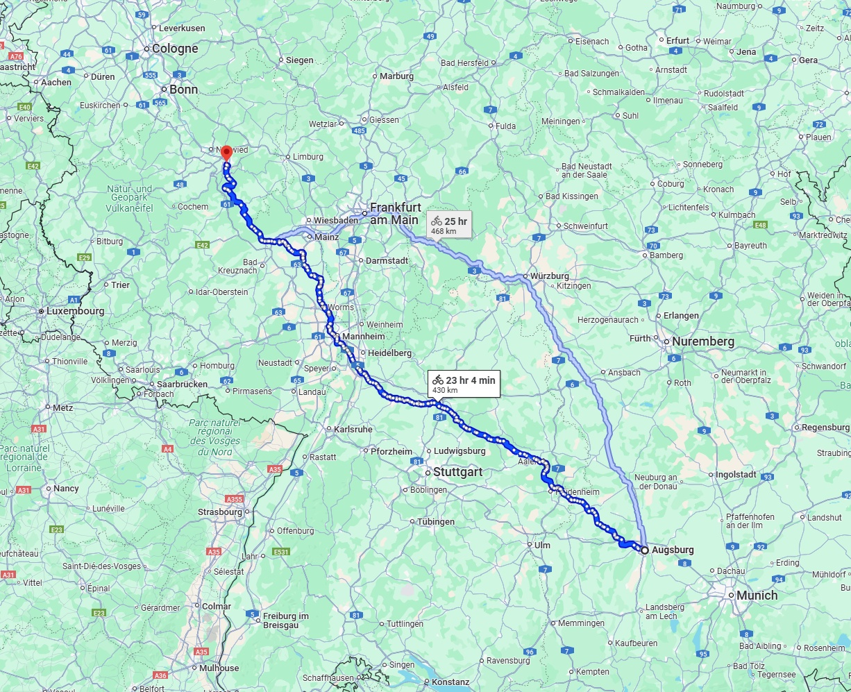 Anreise von Augsburg Zu Koblenz Über 