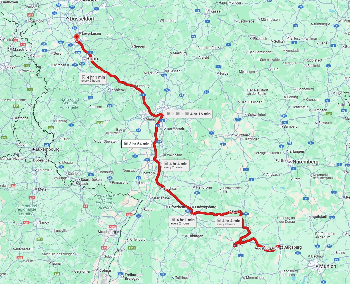 Anreise von Augsburg Zu Köln Über 