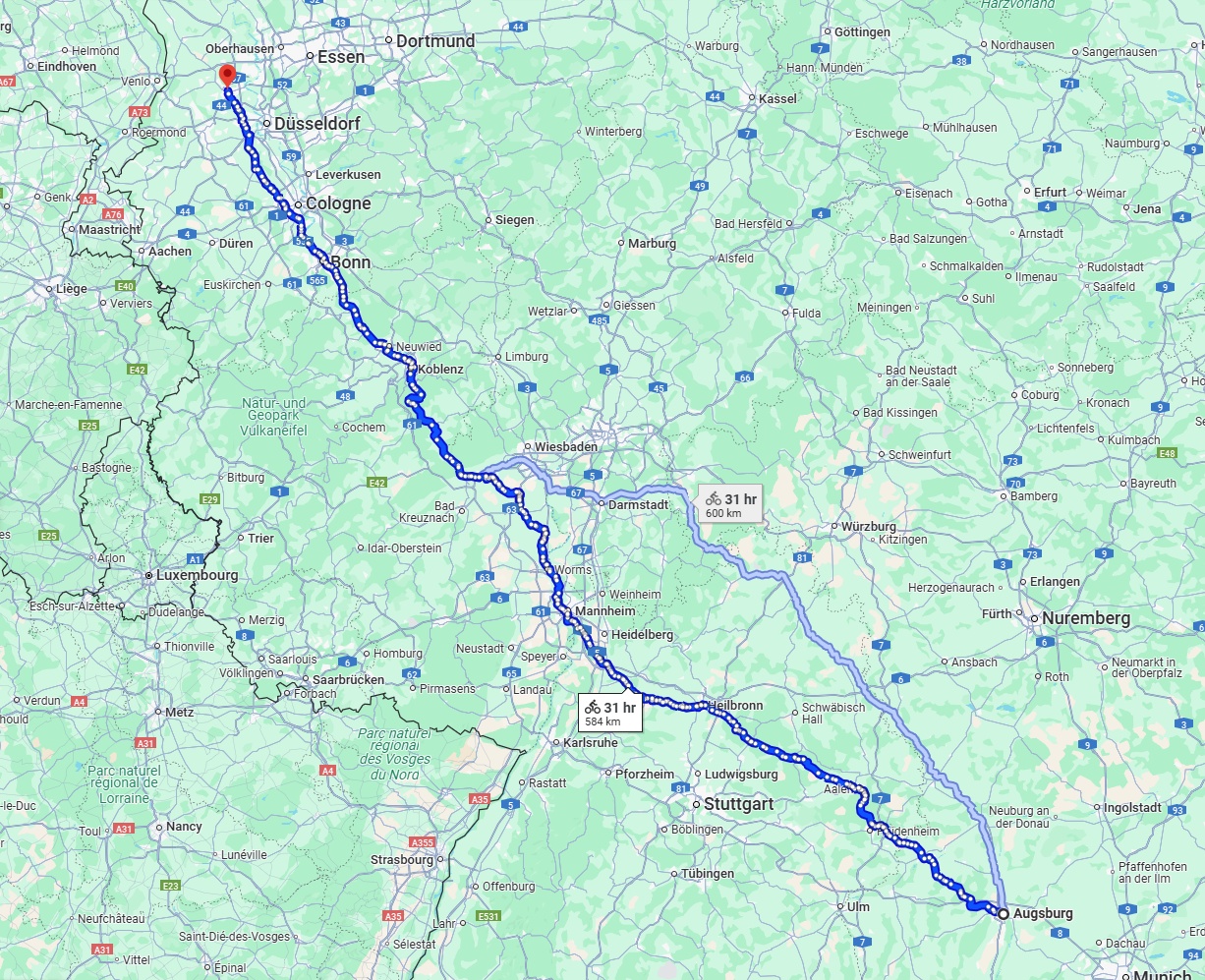 Anreise von Augsburg Zu Krefeld Über 