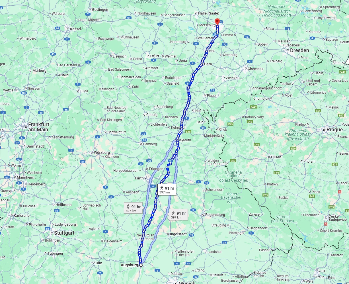 Anreise von Augsburg Zu Leipzig Über 