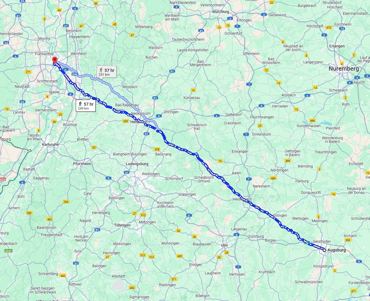 Anreise von Augsburg Zu Ludwigshafen am Rhein Über 