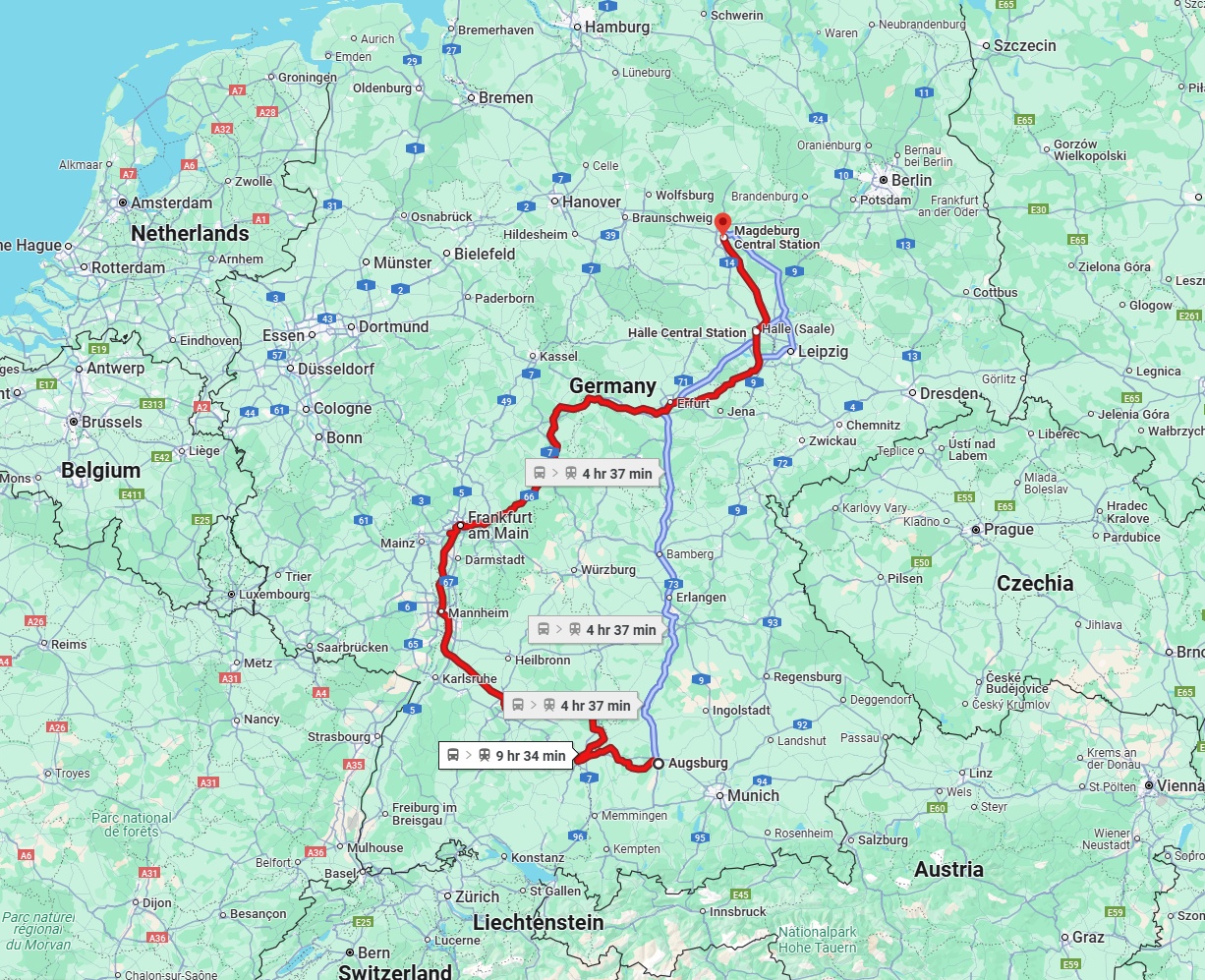 Anreise von Augsburg Zu Magdeburg Über 