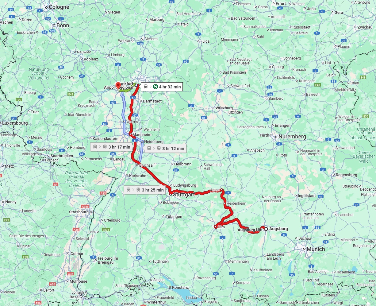 Anreise von Augsburg Zu Mainz Über 
