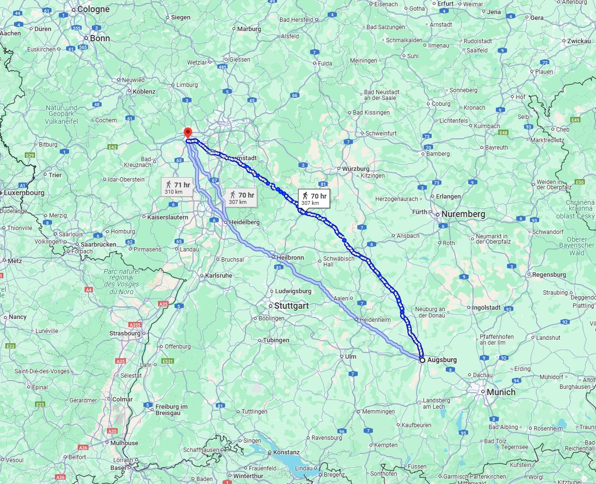 Anreise von Augsburg Zu Mainz Über 
