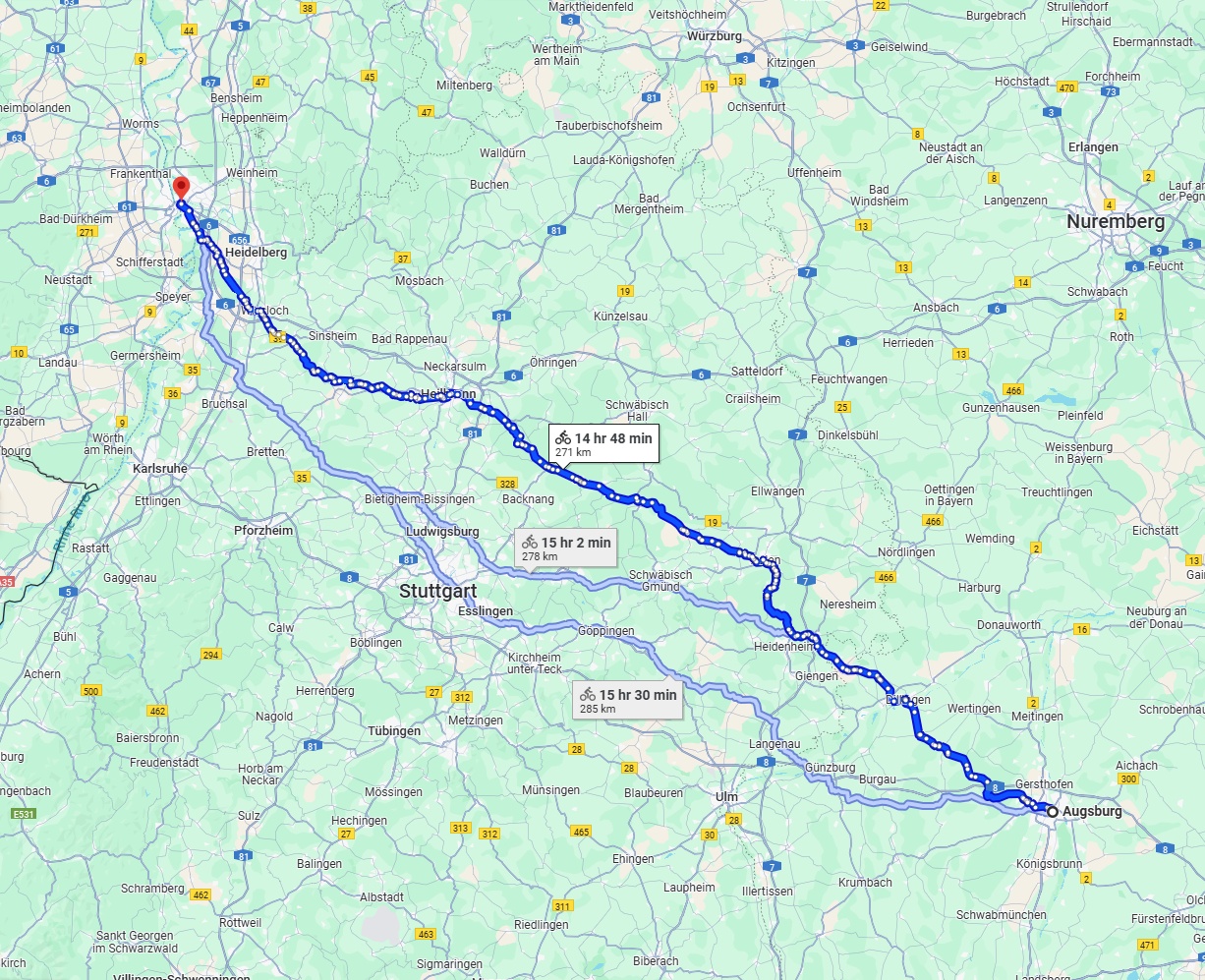 Anreise von Augsburg Zu Mannheim Über 