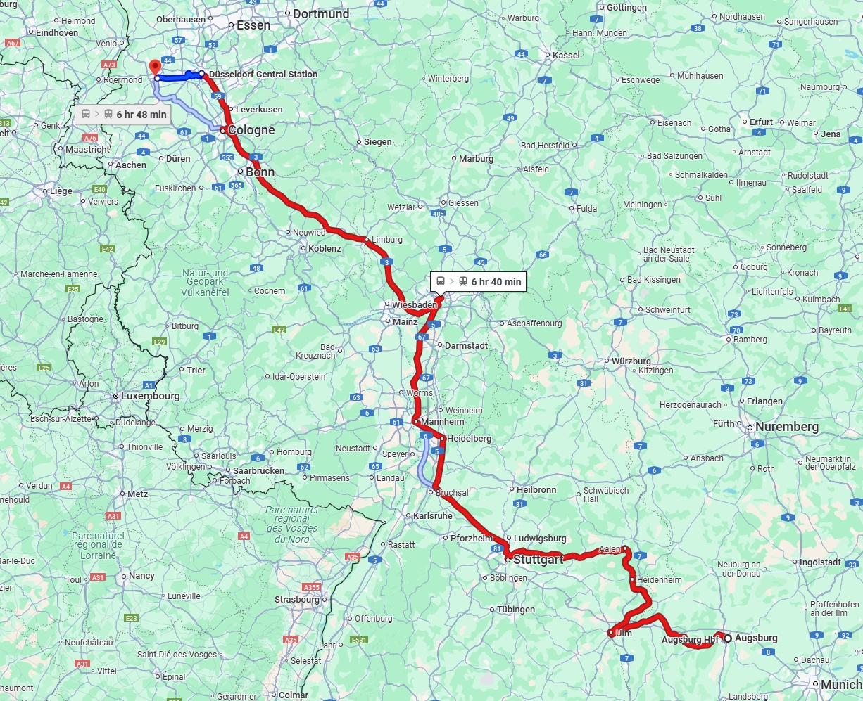 Anreise von Augsburg Zu Mönchengladbach Über 