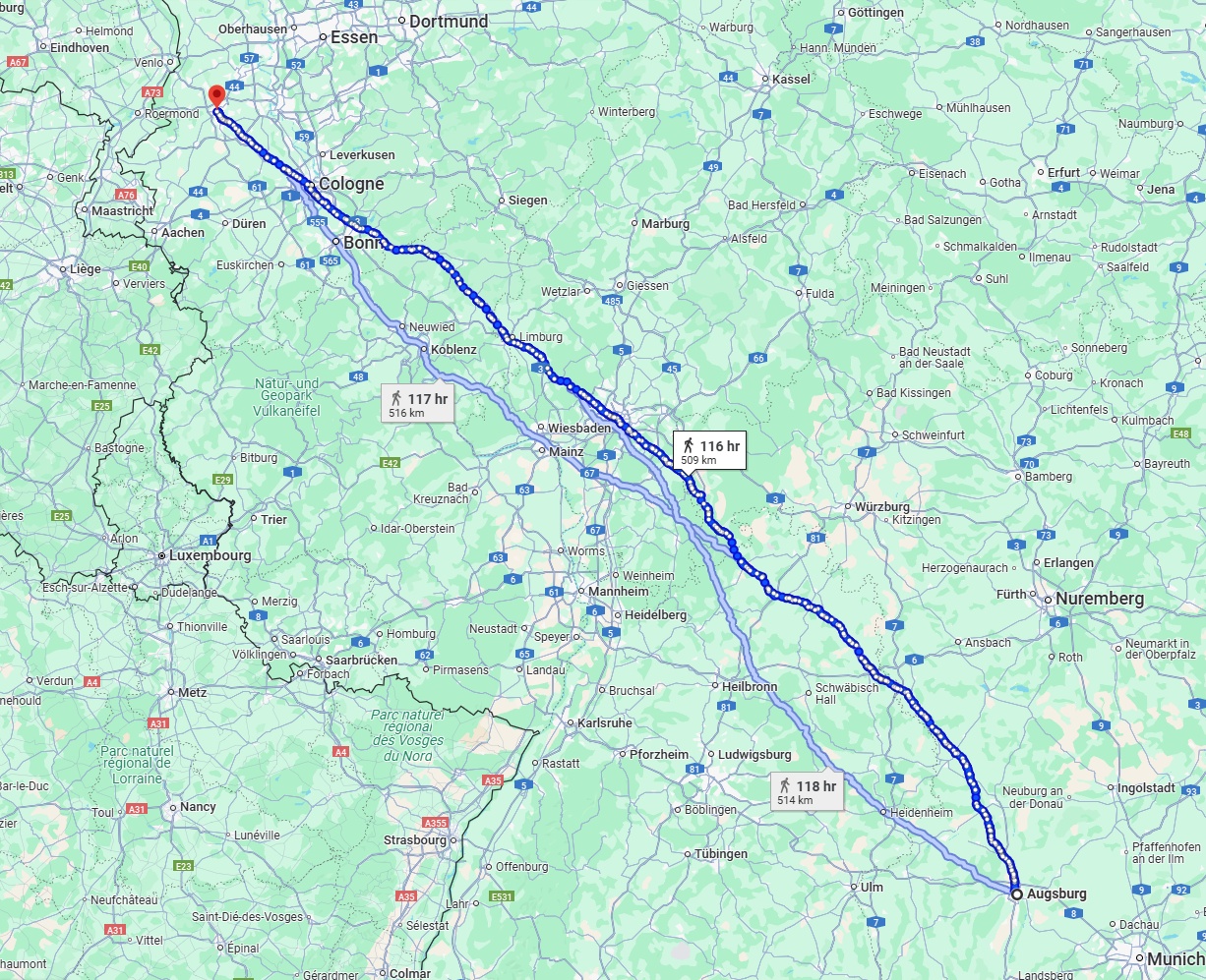 Anreise von Augsburg Zu Mönchengladbach Über 