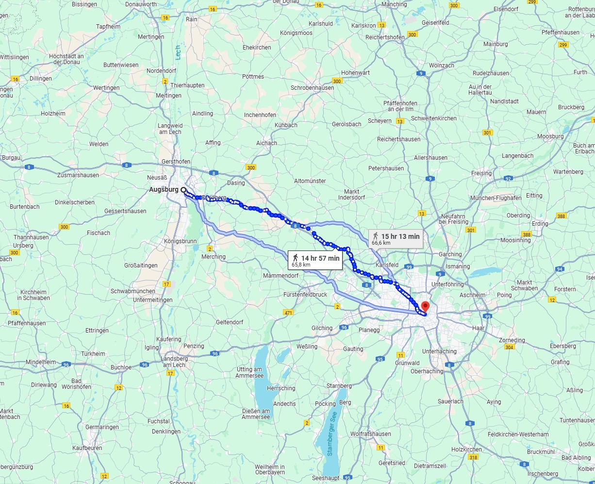 Anreise von Augsburg Zu München Über 