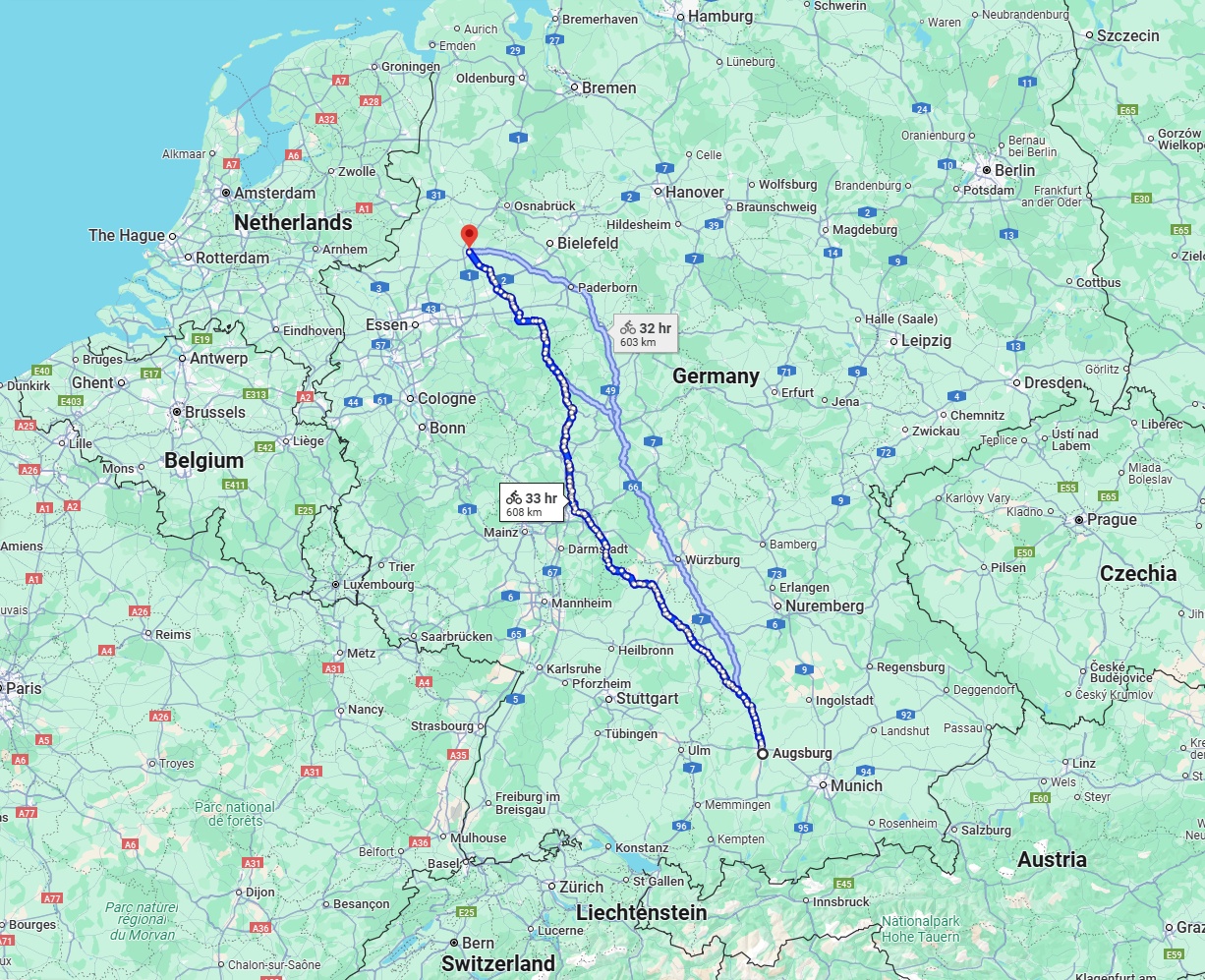 Anreise von Augsburg Zu Münster Über 
