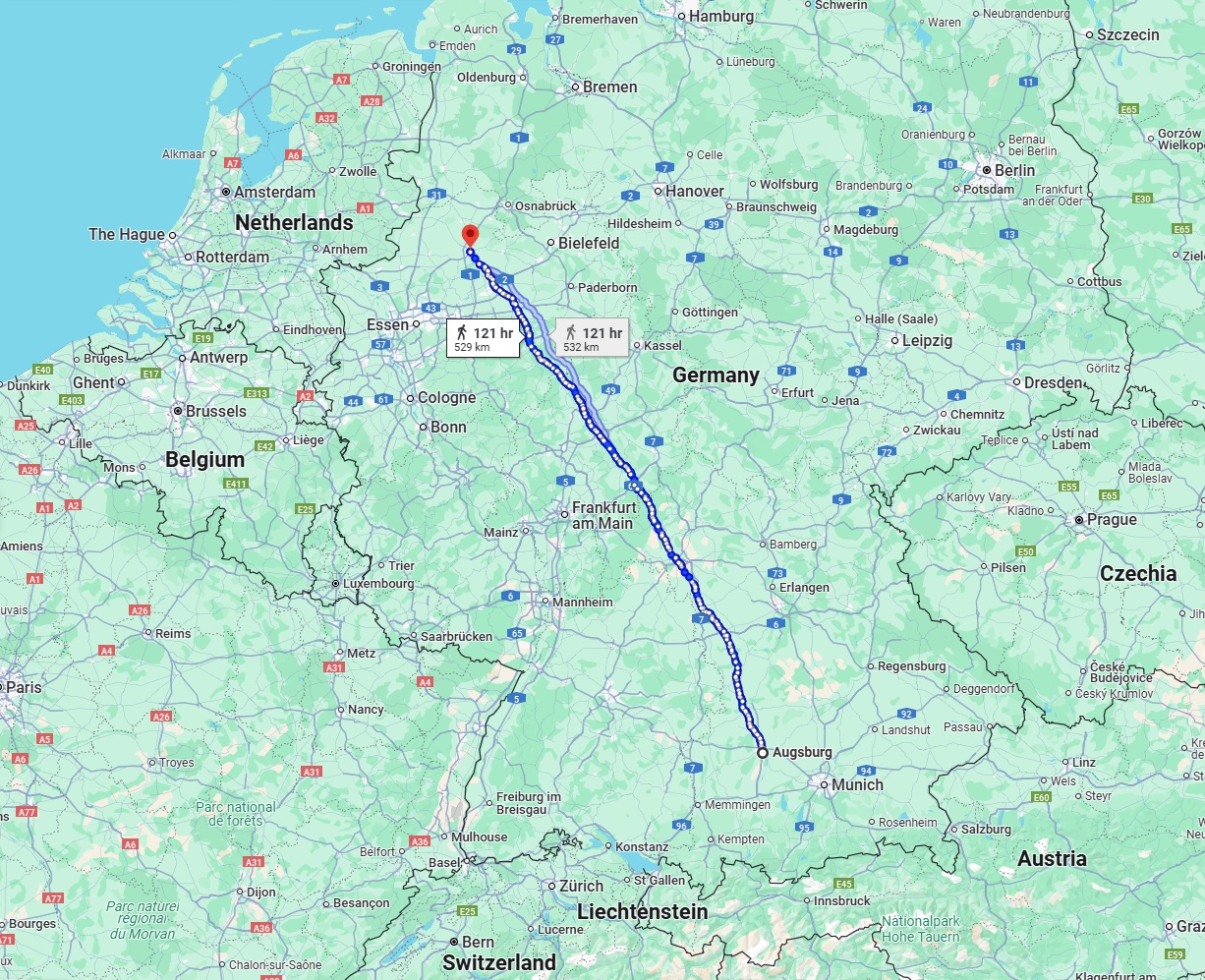 Anreise von Augsburg Zu Münster Über 