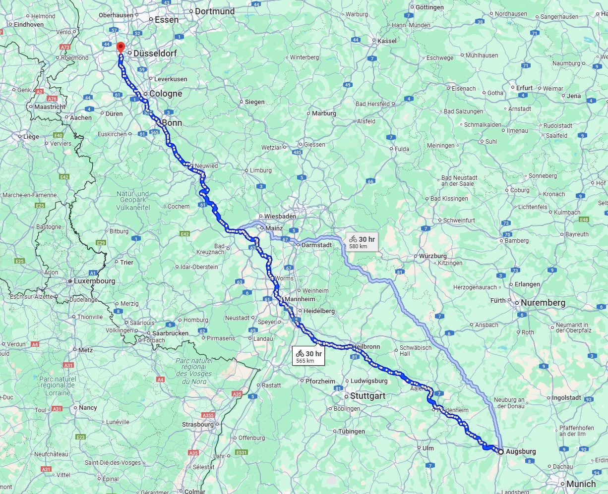Anreise von Augsburg Zu Neuss Über 