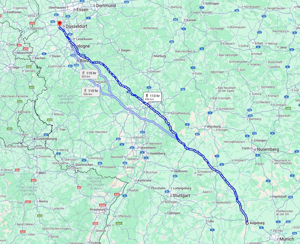 Anreise von Augsburg Zu Neuss Über 