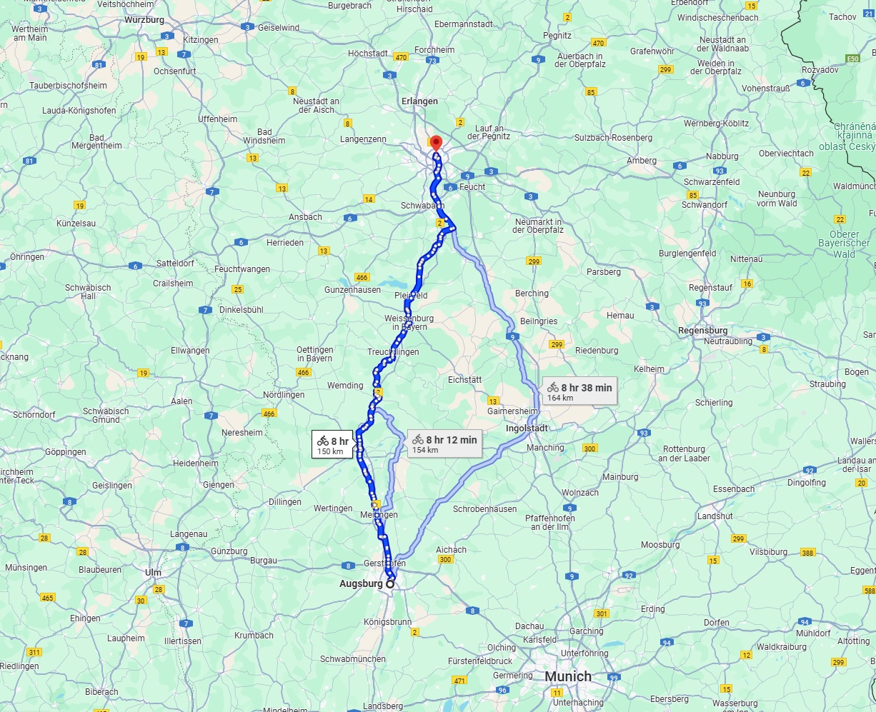 Anreise von Augsburg Zu Nürnberg Über 