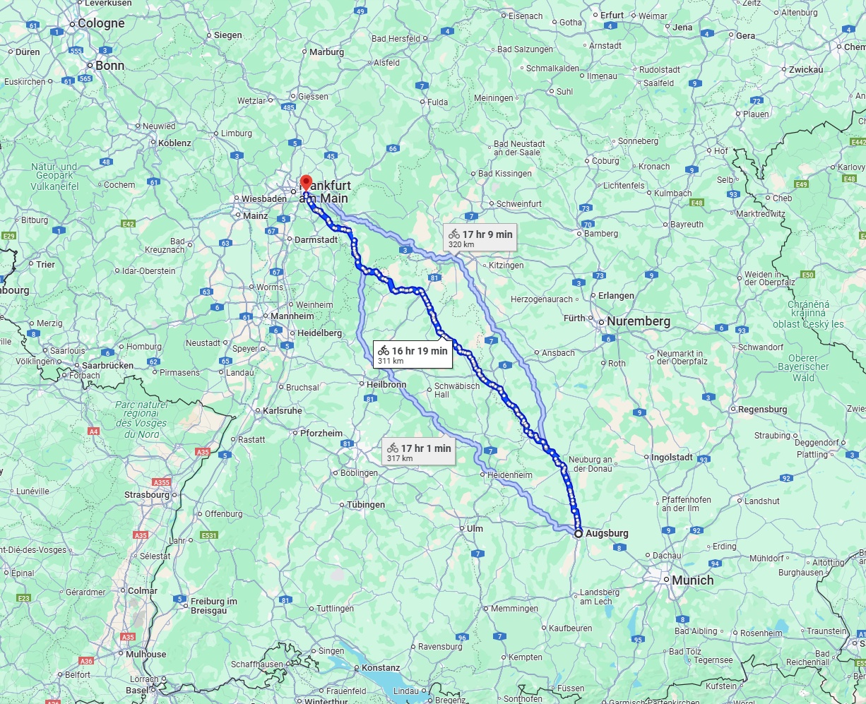 Anreise von Augsburg Zu Offenbach am Main Über 
