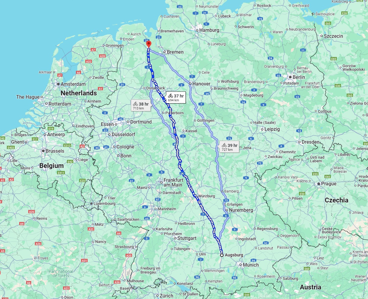 Anreise von Augsburg Zu Oldenburg Über 