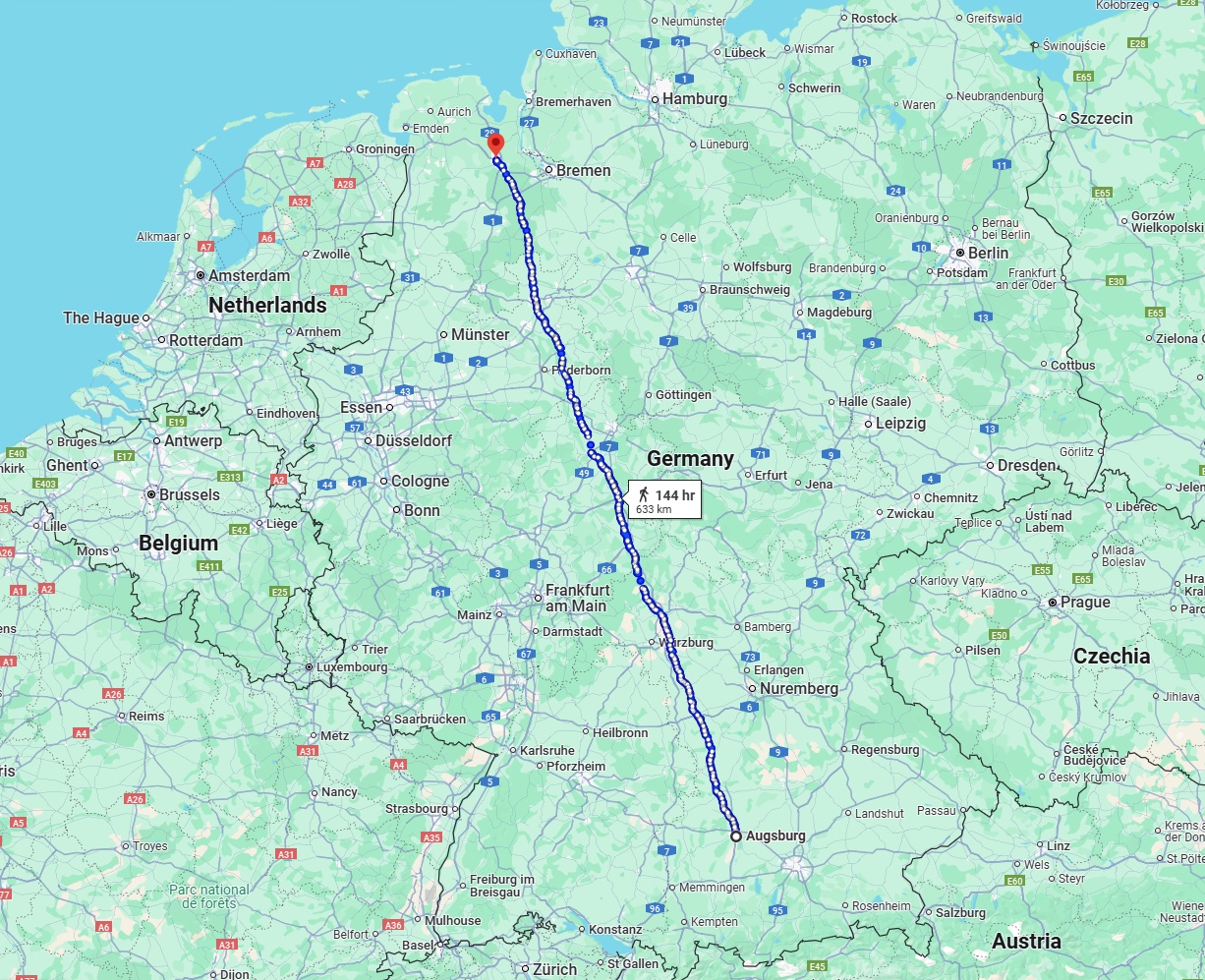 Anreise von Augsburg Zu Oldenburg Über 