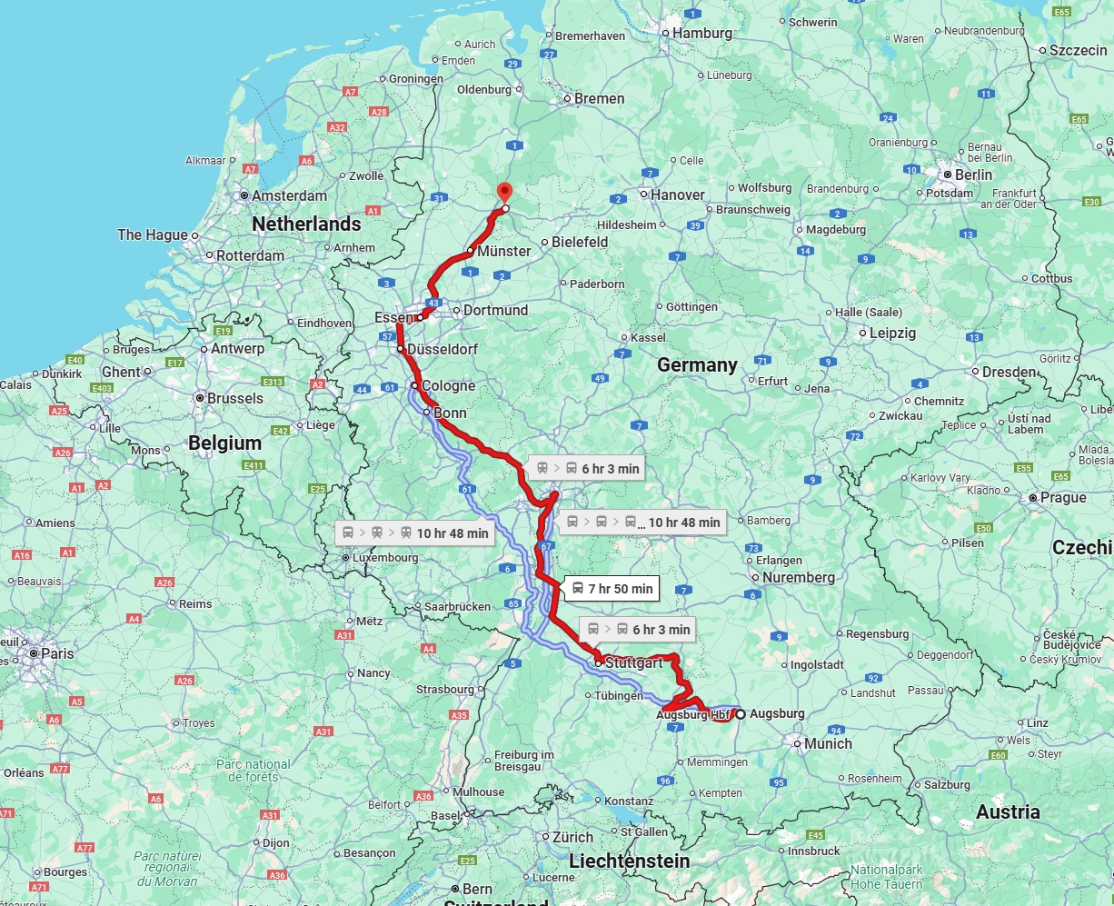 Anreise von Augsburg Zu Osnabrück Über 