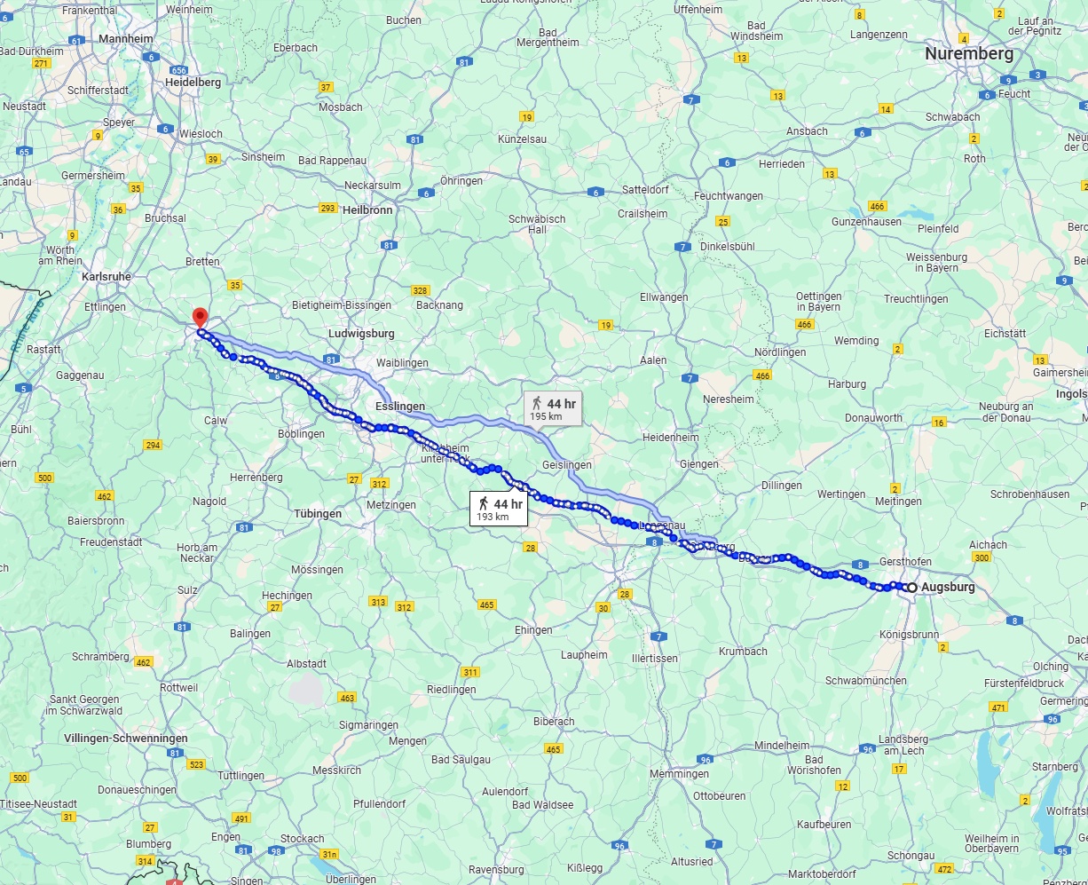 Anreise von Augsburg Zu Pforzheim Über 