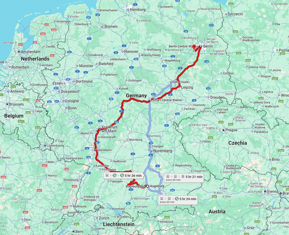 Anreise von Augsburg Zu Potsdam Über 