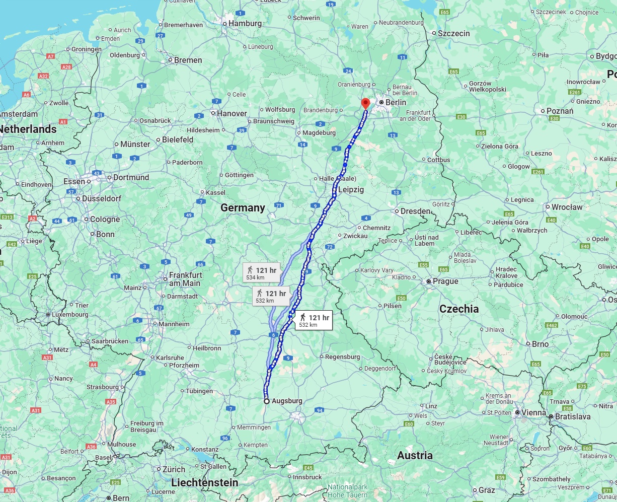 Anreise von Augsburg Zu Potsdam Über 