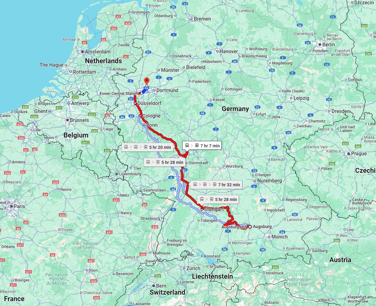 Anreise von Augsburg Zu Recklinghausen Über 