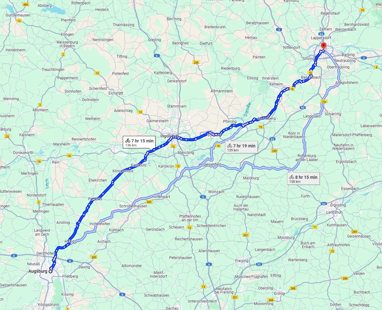 Anreise von Augsburg Zu Regensburg Über 
