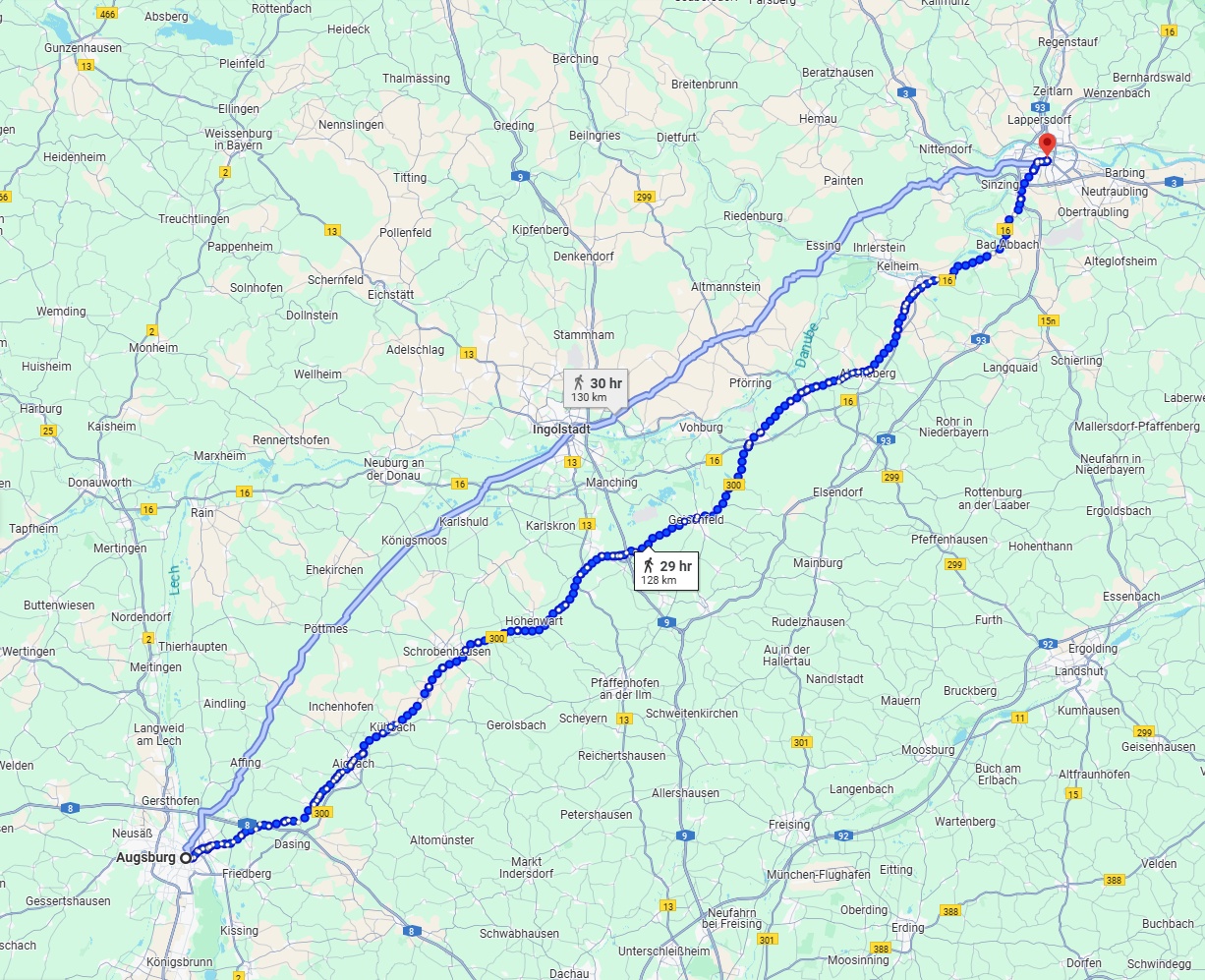 Anreise von Augsburg Zu Regensburg Über 