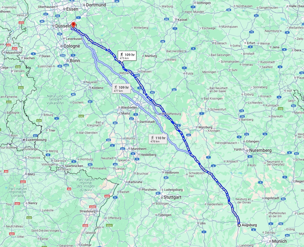 Anreise von Augsburg Zu Remscheid Über 