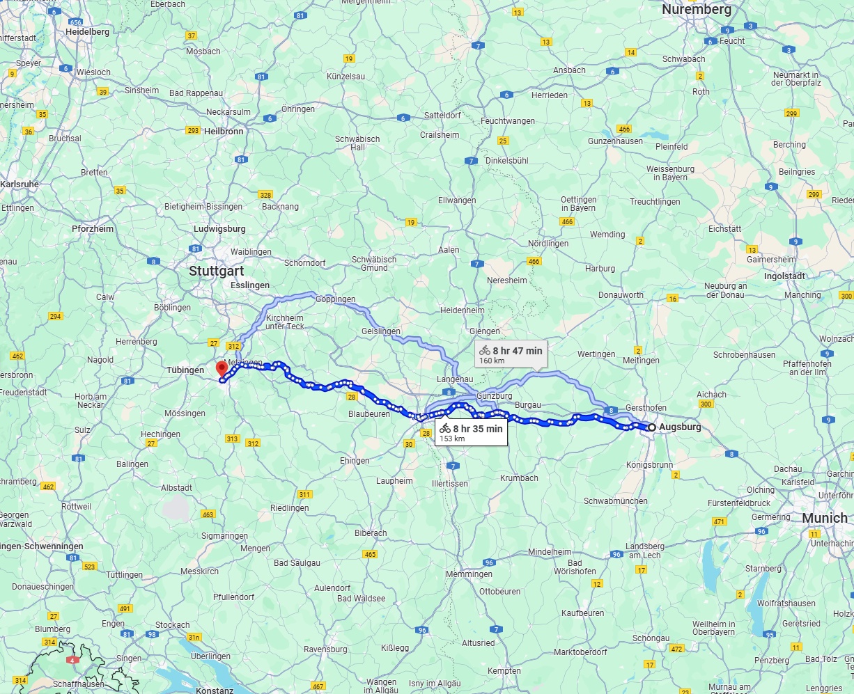 Anreise von Augsburg Zu Reutlingen Über 