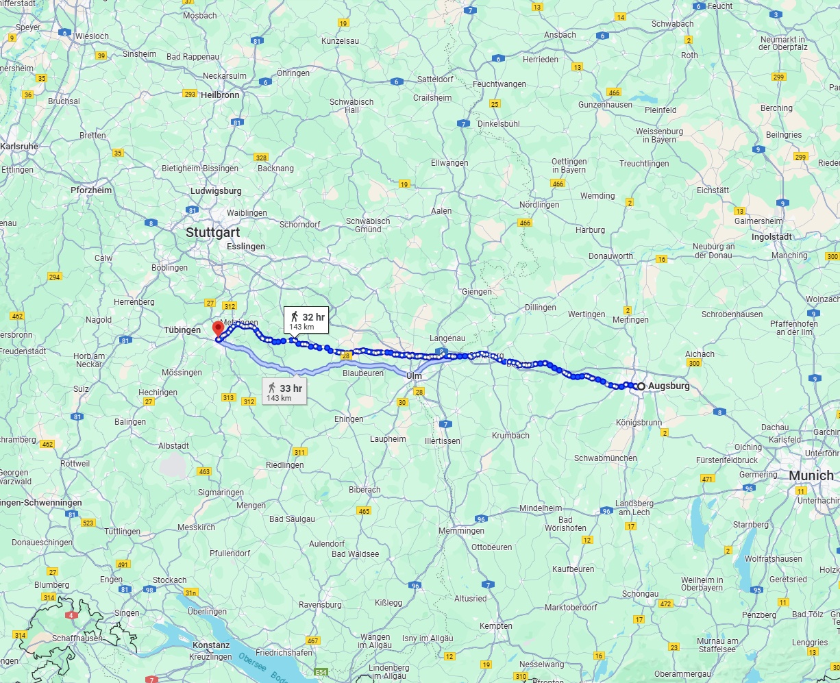 Anreise von Augsburg Zu Reutlingen Über 