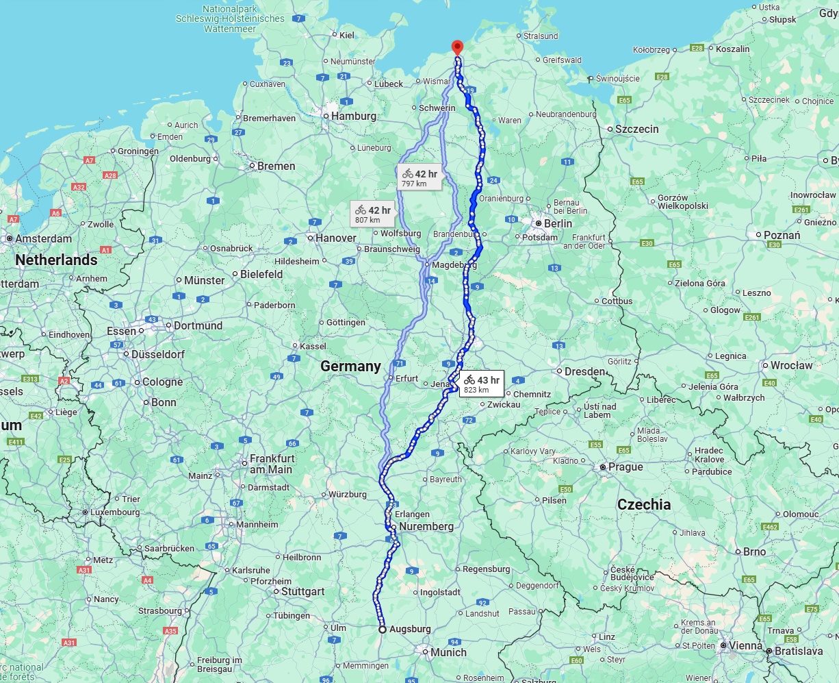 Anreise von Augsburg Zu Rostock Über 