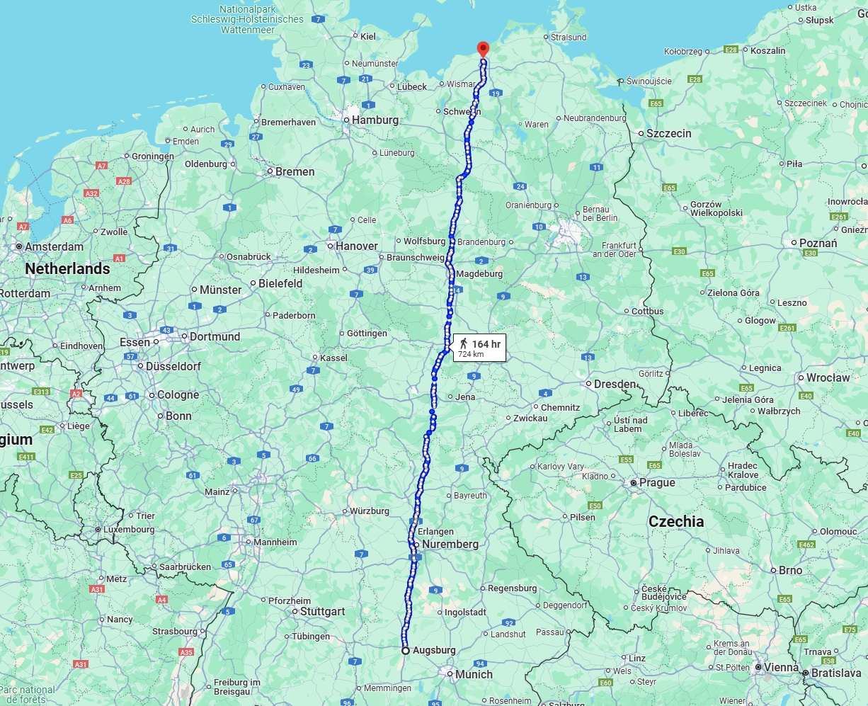 Anreise von Augsburg Zu Rostock Über 