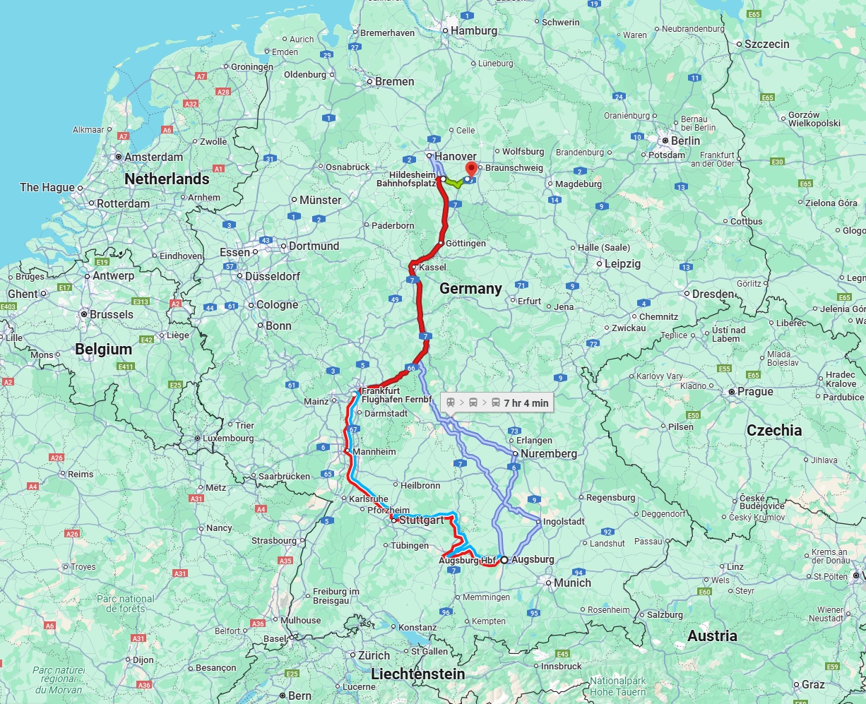 Anreise von Augsburg Zu Salzgitter Über 
