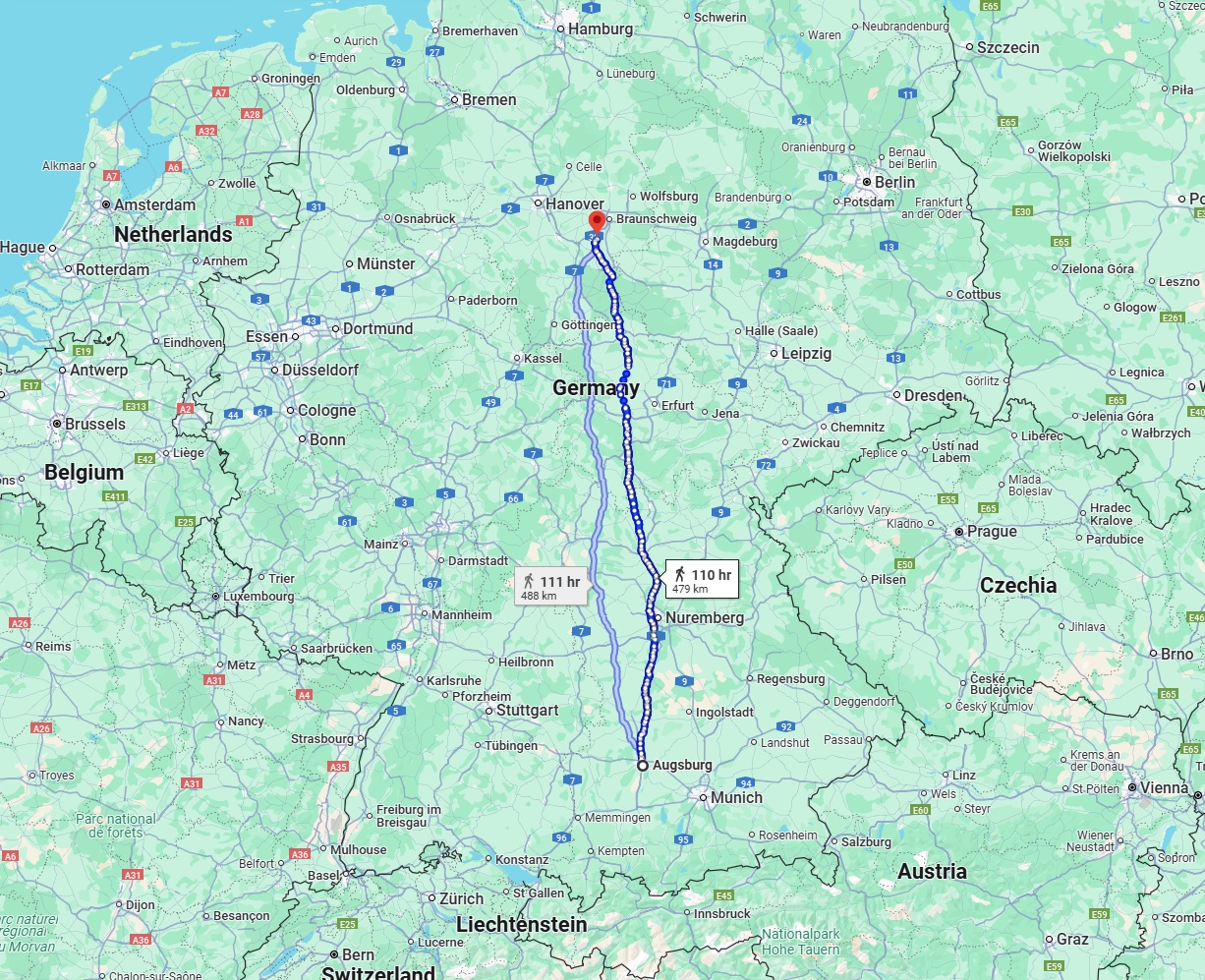 Anreise von Augsburg Zu Salzgitter Über 