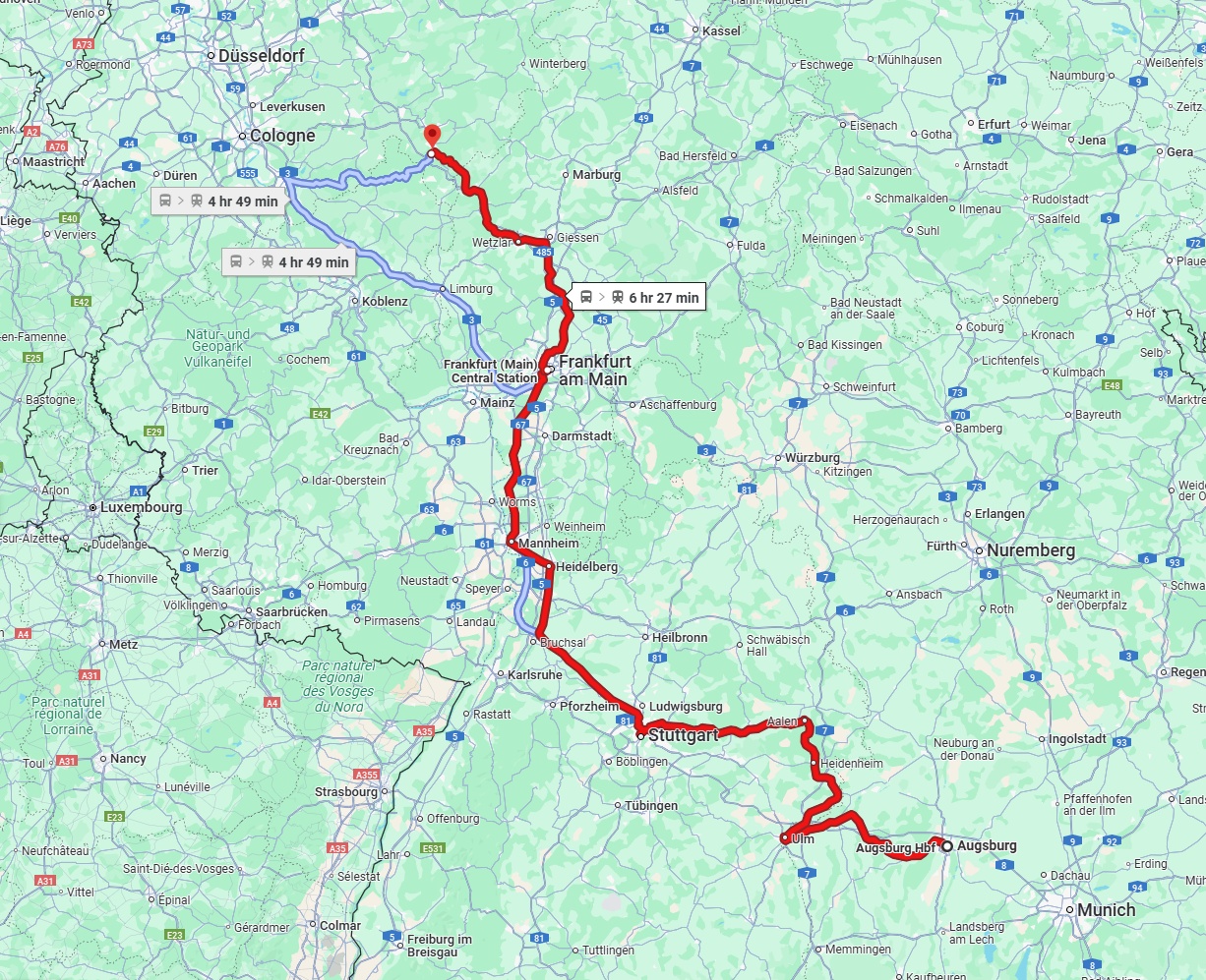 Anreise von Augsburg Zu Siegen Über 