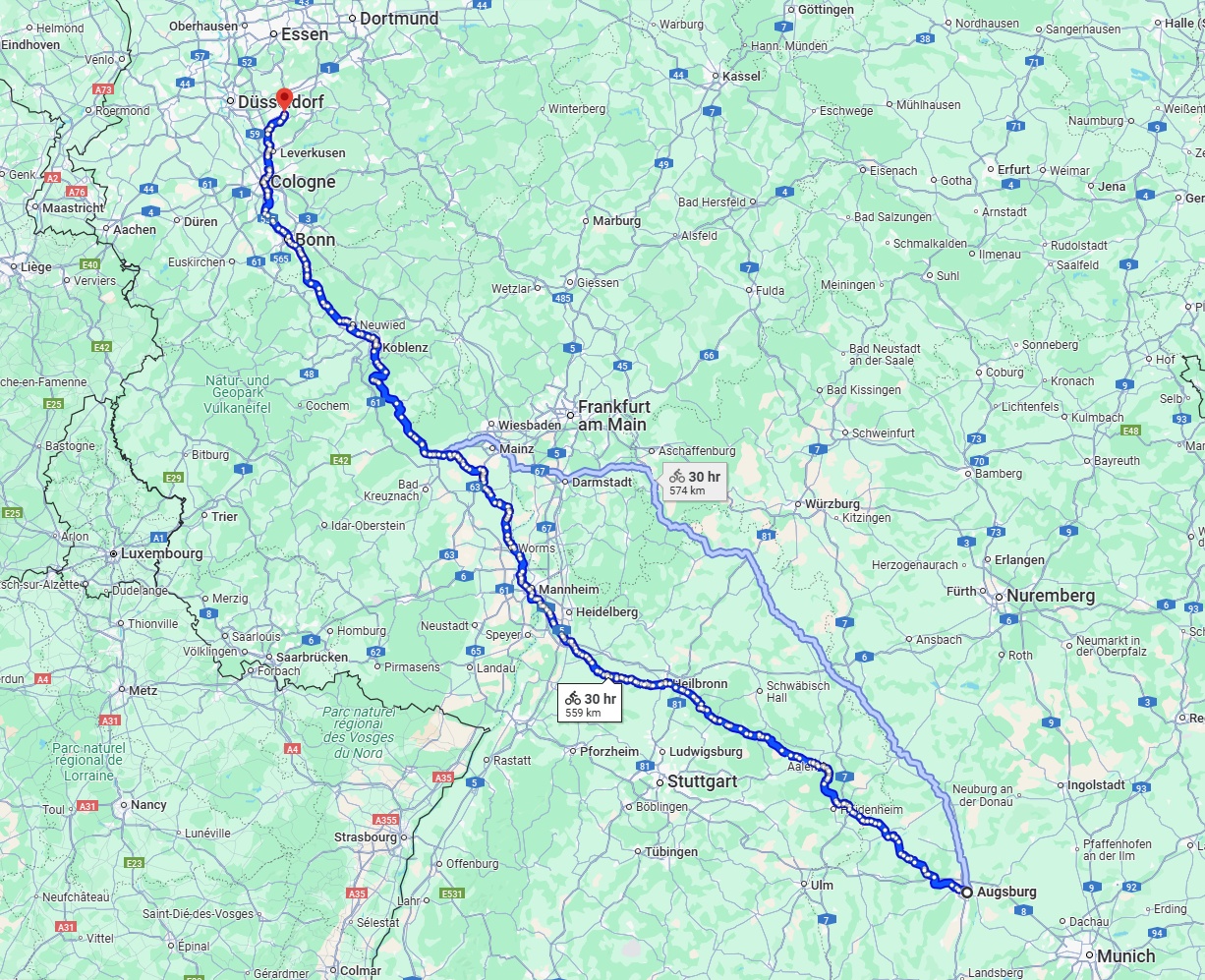 Anreise von Augsburg Zu Solingen Über 