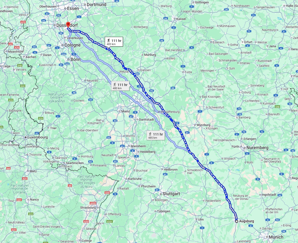 Anreise von Augsburg Zu Solingen Über 