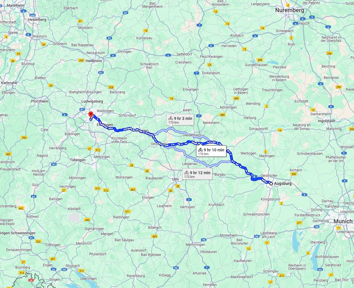 Anreise von Augsburg Zu Stuttgart Über 