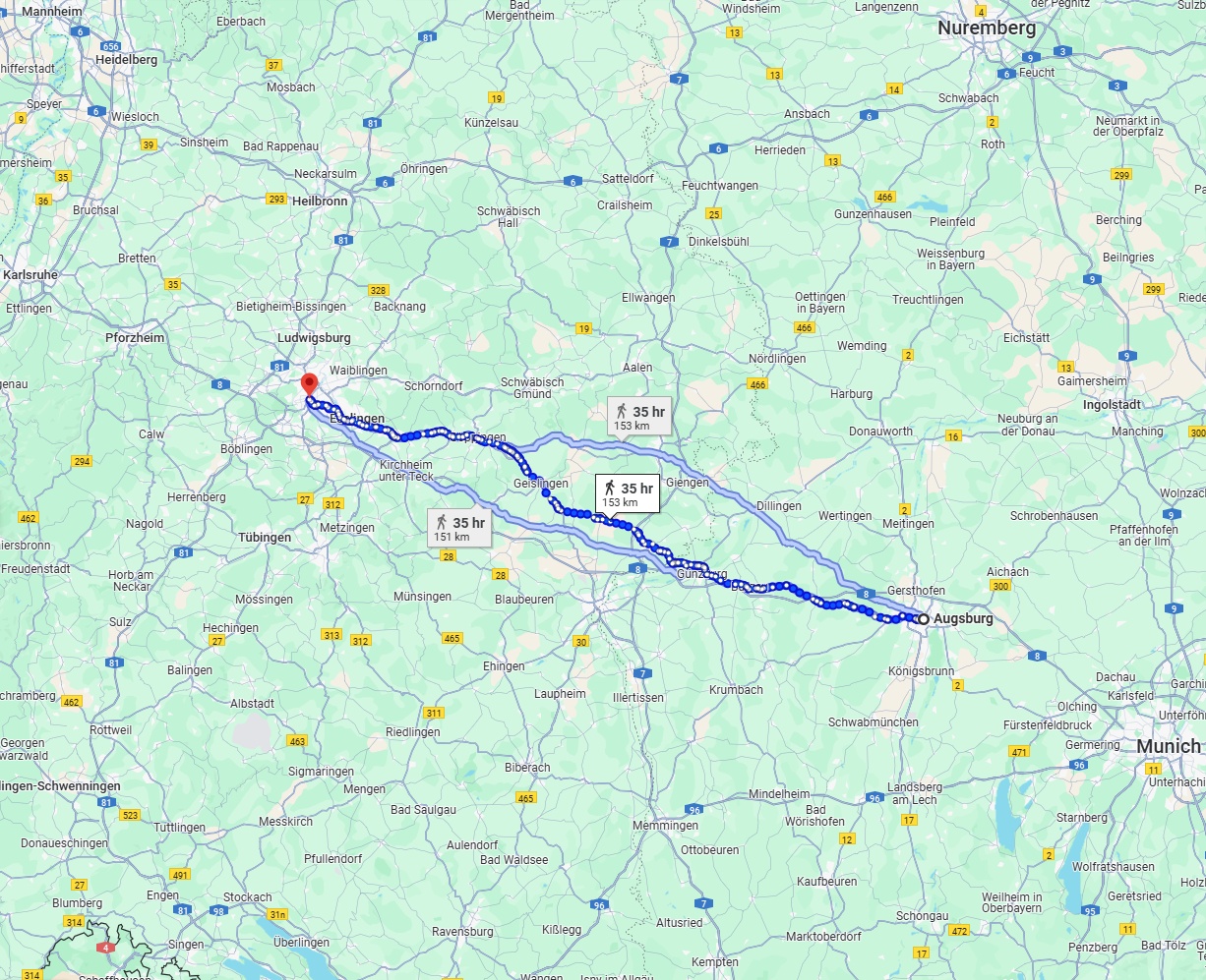 Anreise von Augsburg Zu Stuttgart Über 
