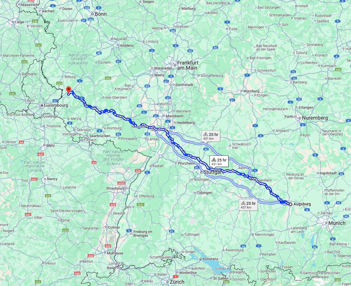 Anreise von Augsburg Zu Trier Über 