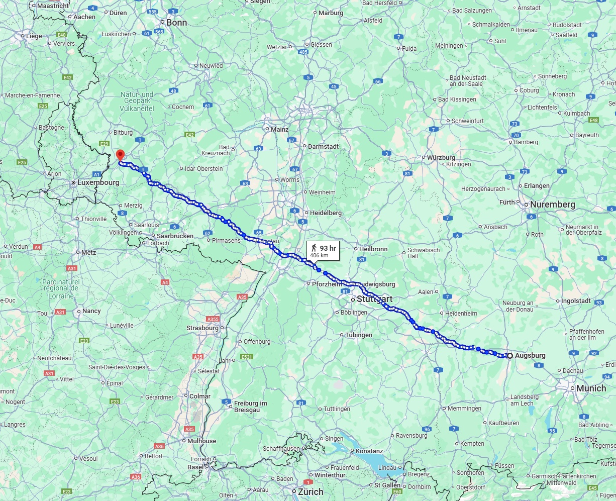 Anreise von Augsburg Zu Trier Über 